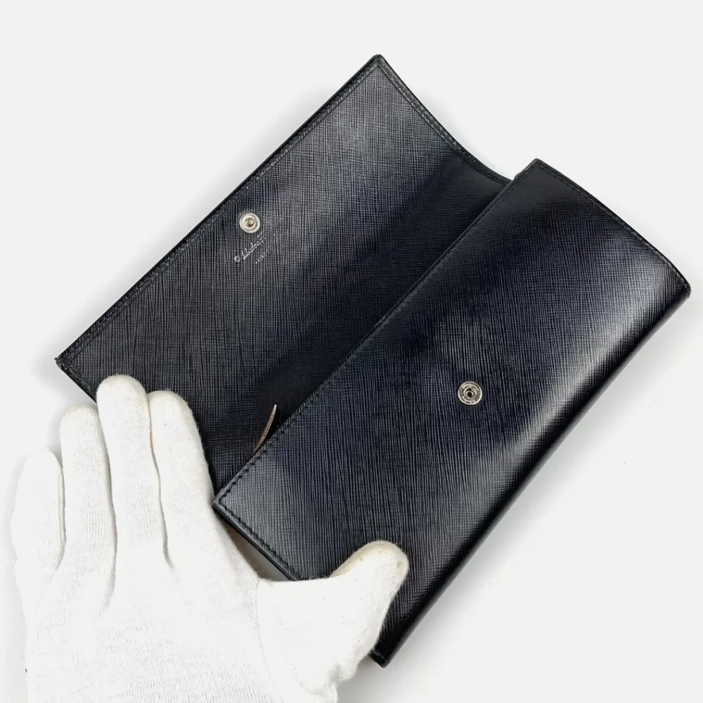 🖤 Authenric Salvatore Ferragamo Black Leather Long Wallet IR22A994 EUC 🖤 - Picture 10 of 16